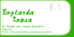 boglarka kopsa business card